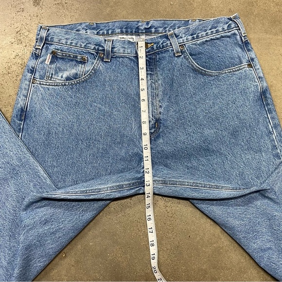 Vintage Carhartt 90s Relaxed Fit Jeans Blue Denim Workwear - Picture 8 of 9